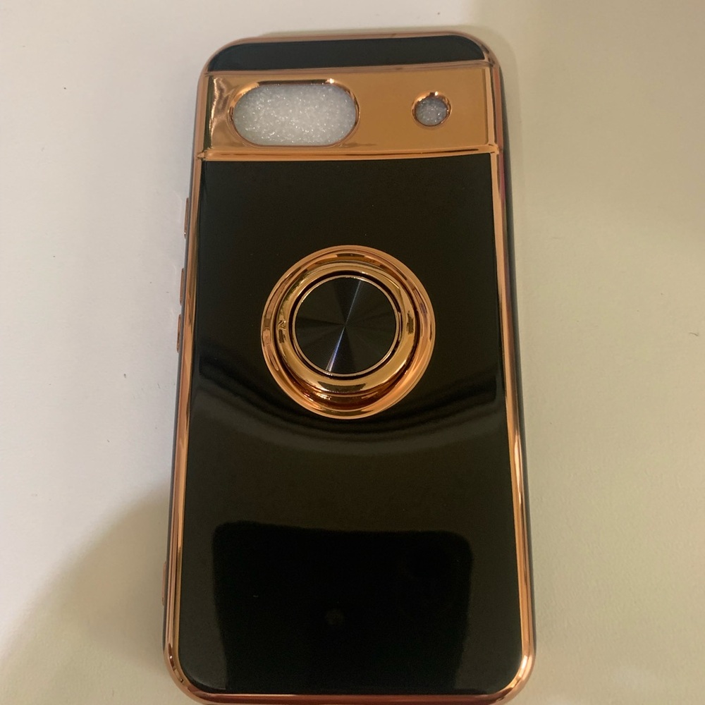 Google pixel Black and Gold Phone Case with Ring Holder